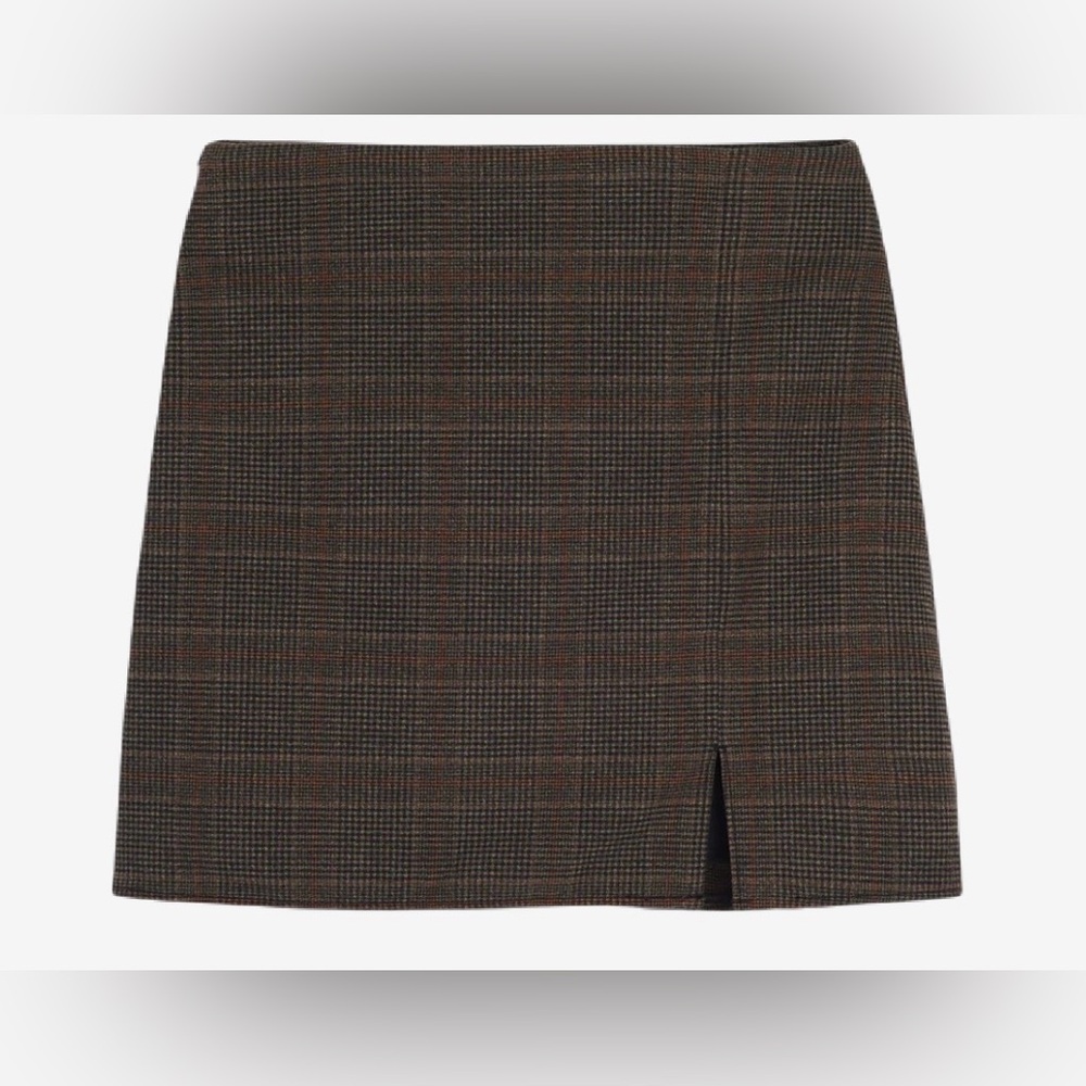 Old Navy Brown Plaid Mini Skirt